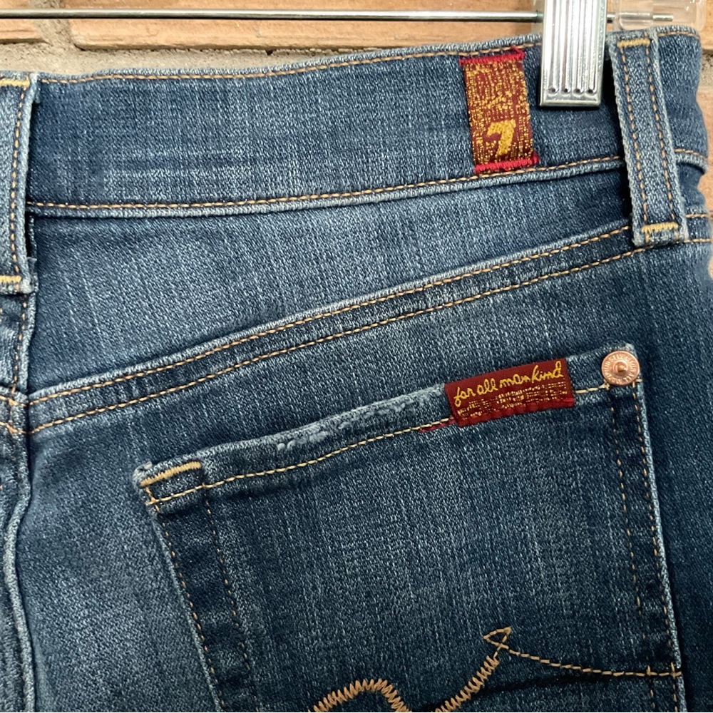 7 For All Mankind Roll Cuff Jeans Shorts 27 - Picture 7 of 11